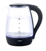 Чайник LIRA LR 0105 стекло/черный (00-00010818)